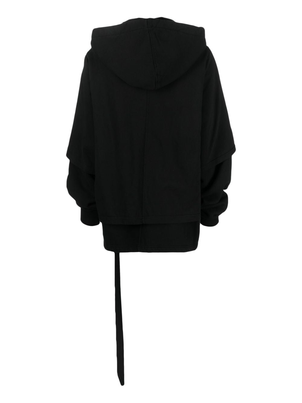 Shop Rick Owens Drkshdw Layered-design Cotton Hoodie In Black