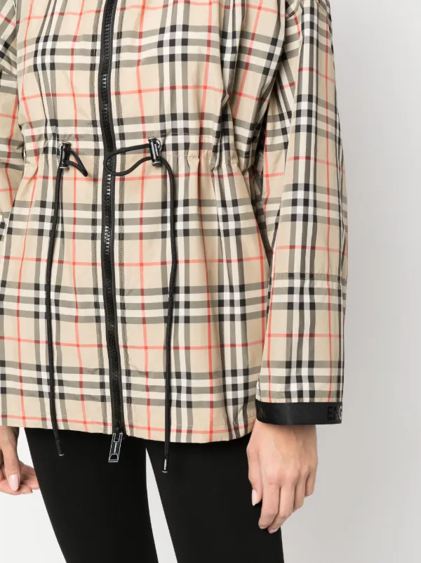 Burberry plaid check Hooded Jacket Farfetch