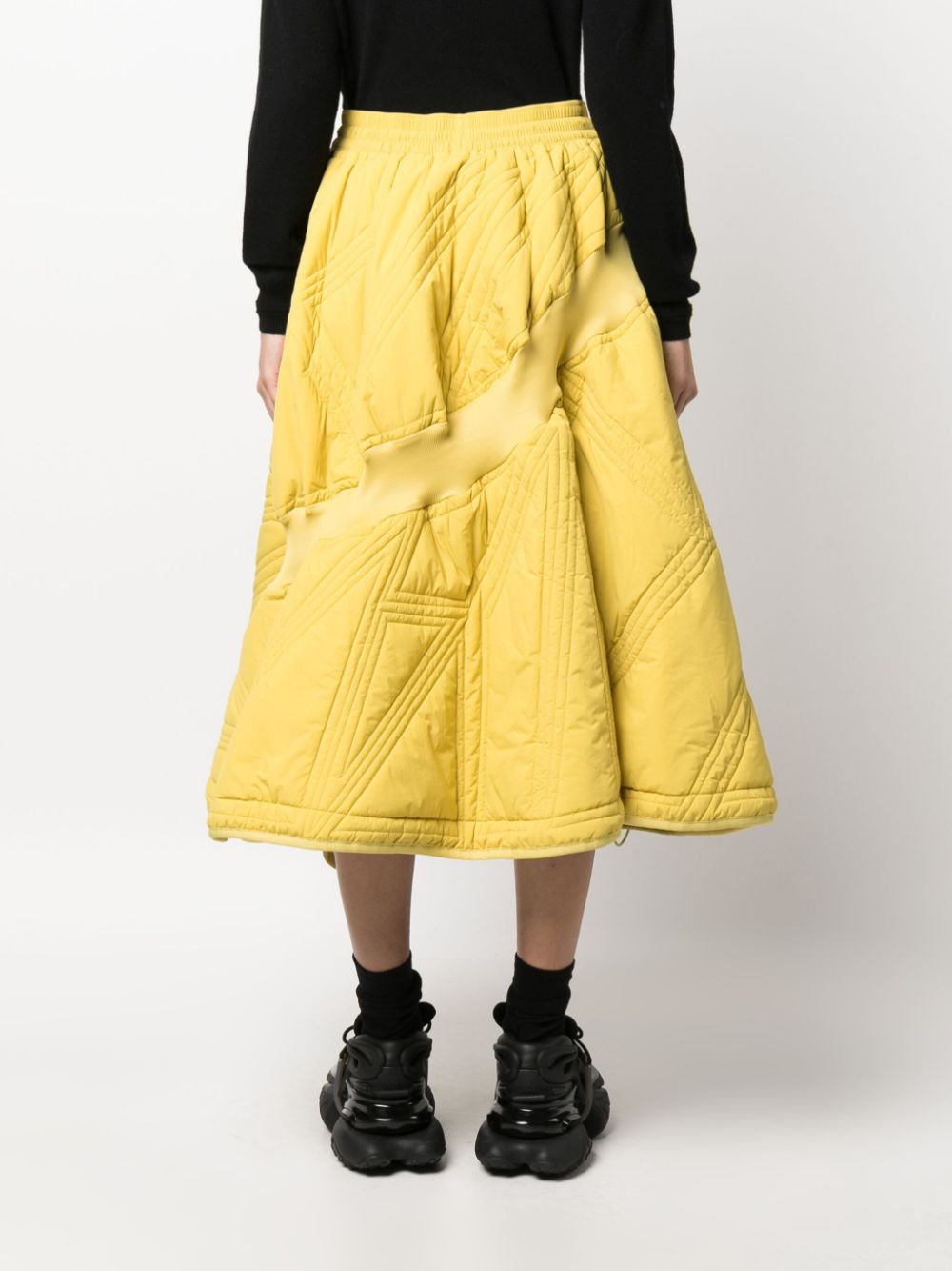 Y-3, Drawstring-hem Quilted-jersey Midi Skirt, Womens