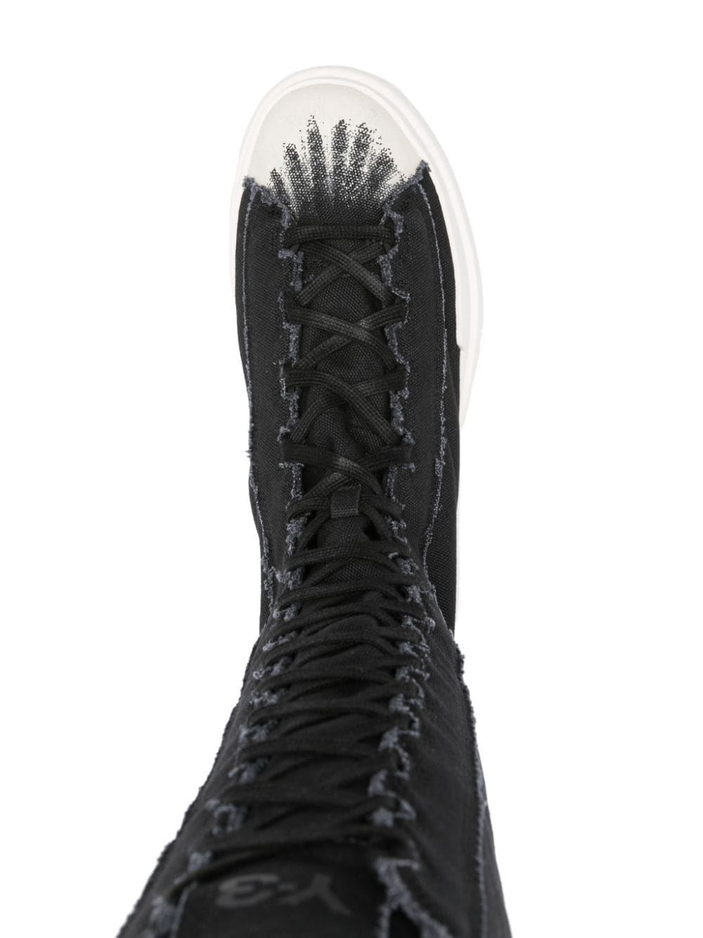 Shop Y-3 Nizza Distressed Boot Sneakers In Black
