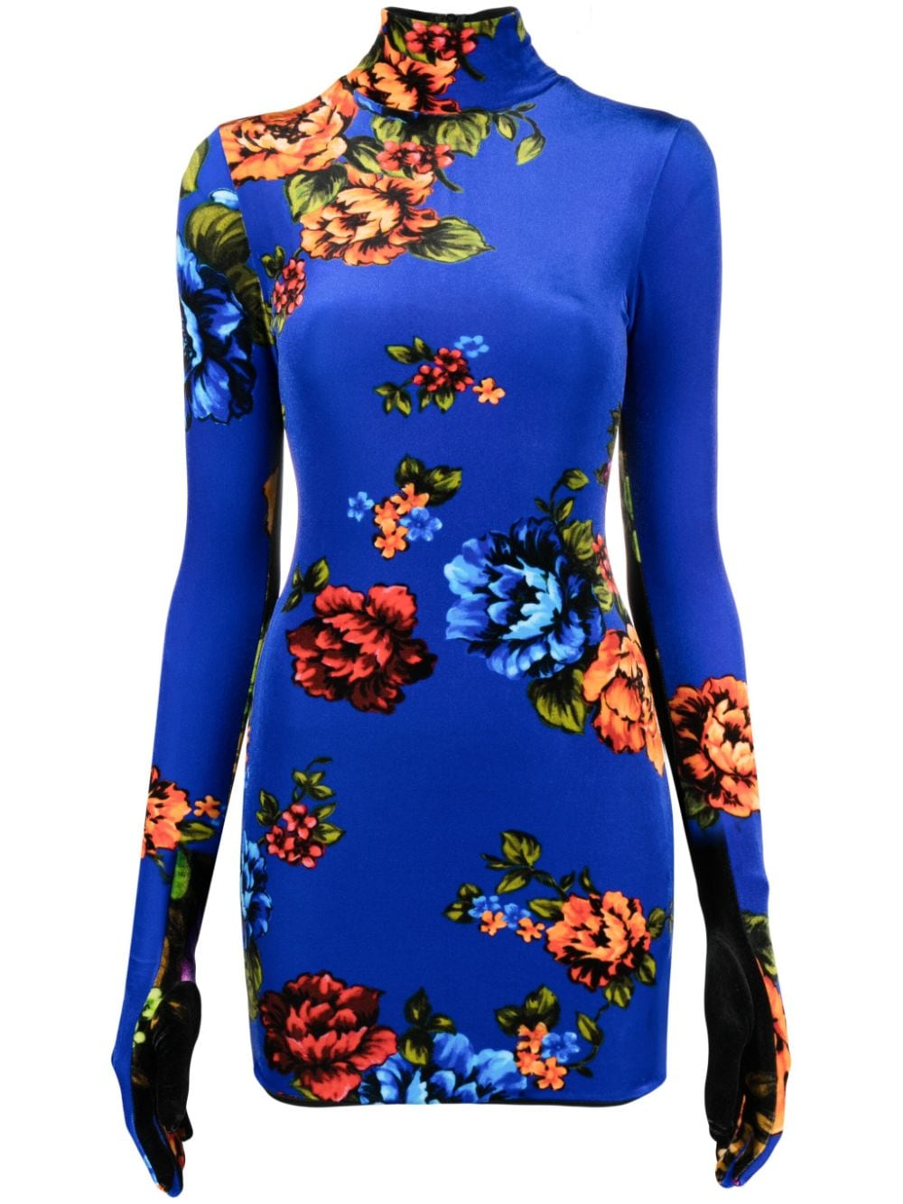 VETEMENTS Mini-jurk met bloemenprint Blauw