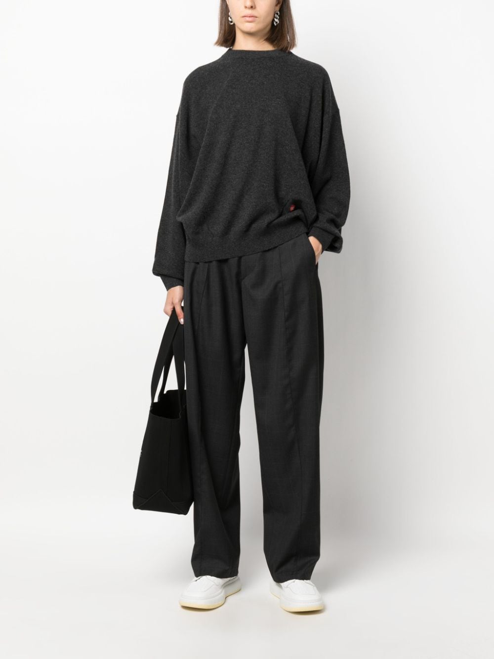 Shop Alexander Wang Long-sleeve Wool Jumper In Grey