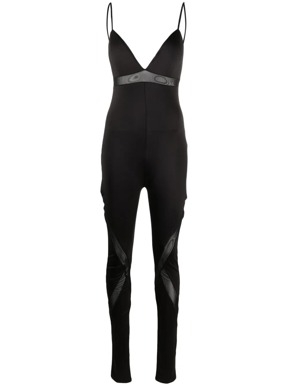 Gestuz Semi-sheer Panel Jumpsuit In Black