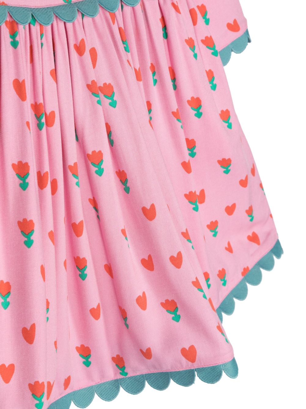 Shop Stella Mccartney Floral-print Long-sleeve Smock Dress In Pink