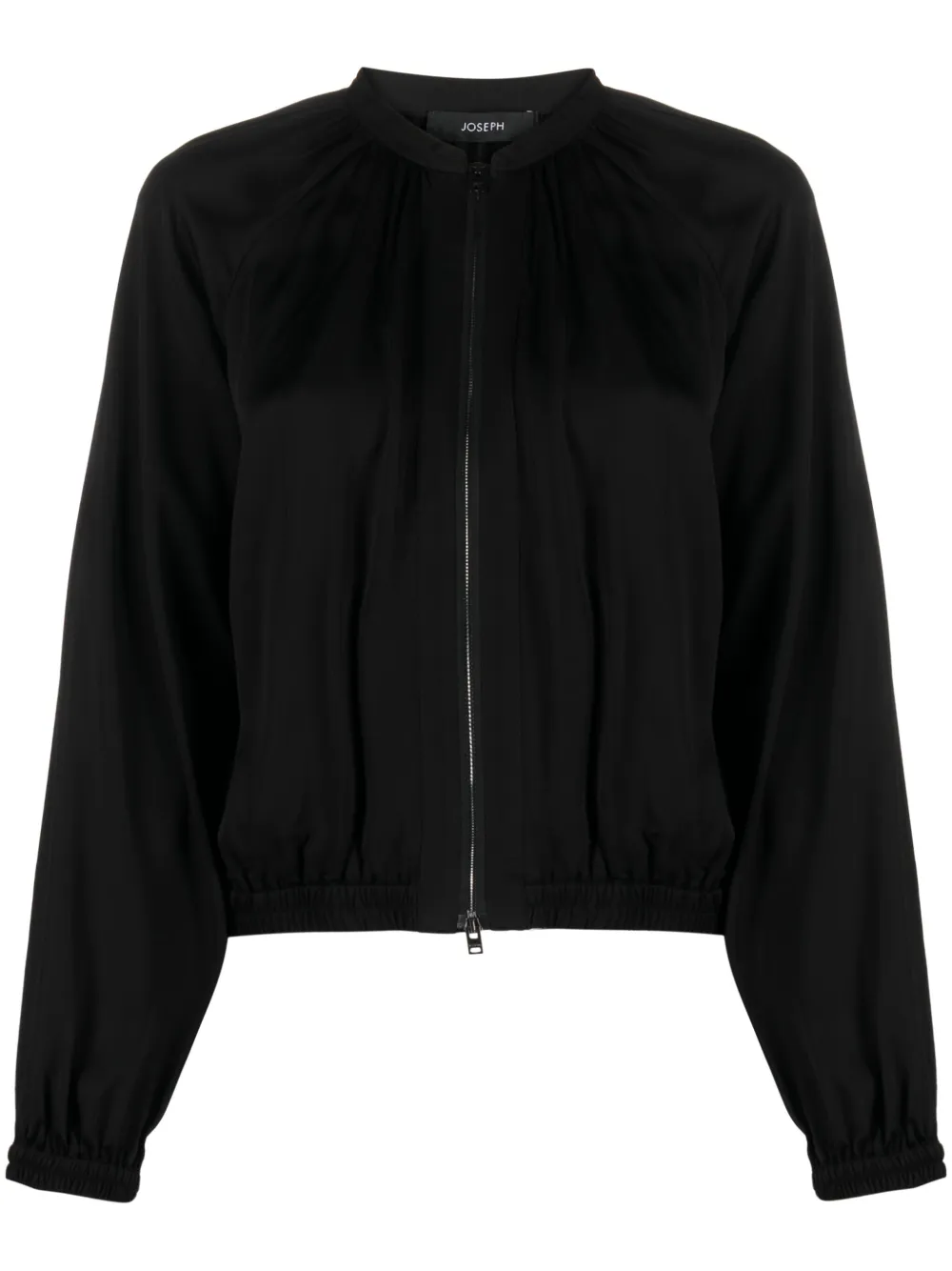 JOSEPH Jeddo zip-up satin jacket | Black | Image 1