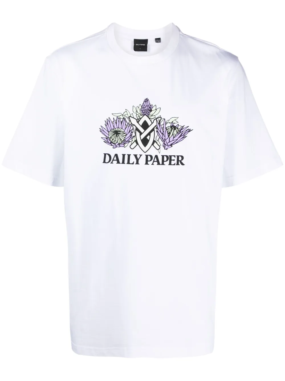 daily paper t-shirt en coton à logo ratib imprimé - blanc