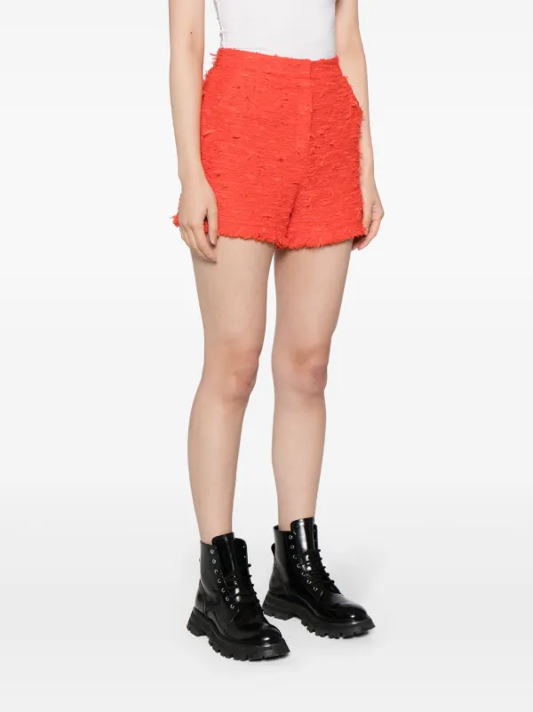 SHIATZY CHEN Tweed high-waist Shorts Red FARFETCH IN