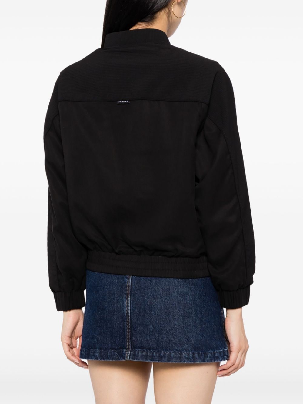 Shop Sport B. By Agnès B. Logo-patch Bomber Jacket In Black