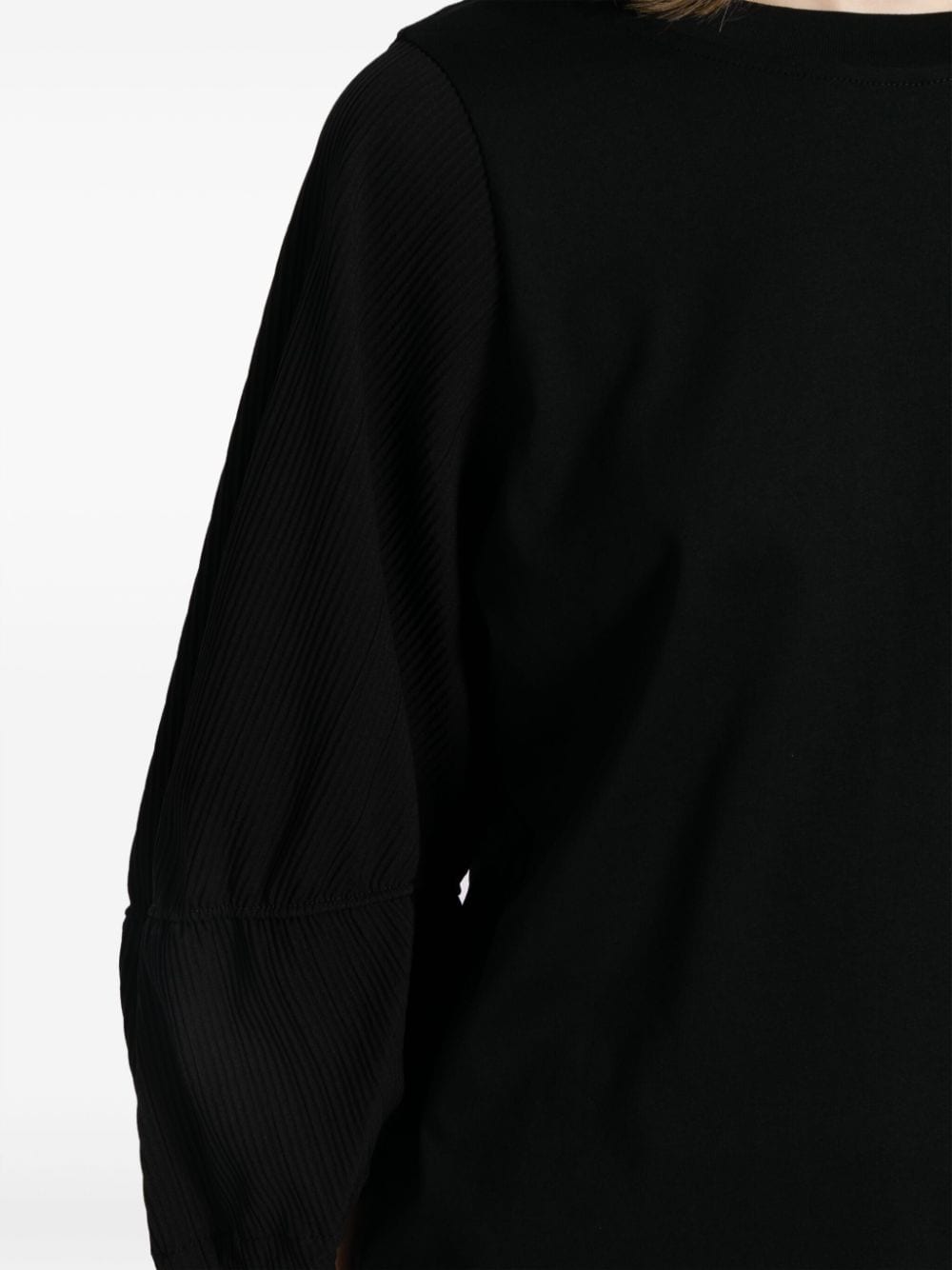 Shop Sport B. By Agnès B. Logo-embroidered Puff-sleeved T-shirt In Black