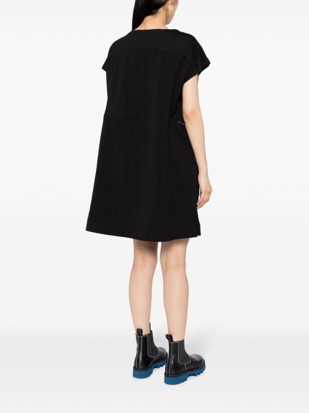 Shop Sport B. By Agnès B. Logo-embroidered Pleated Dress In Black