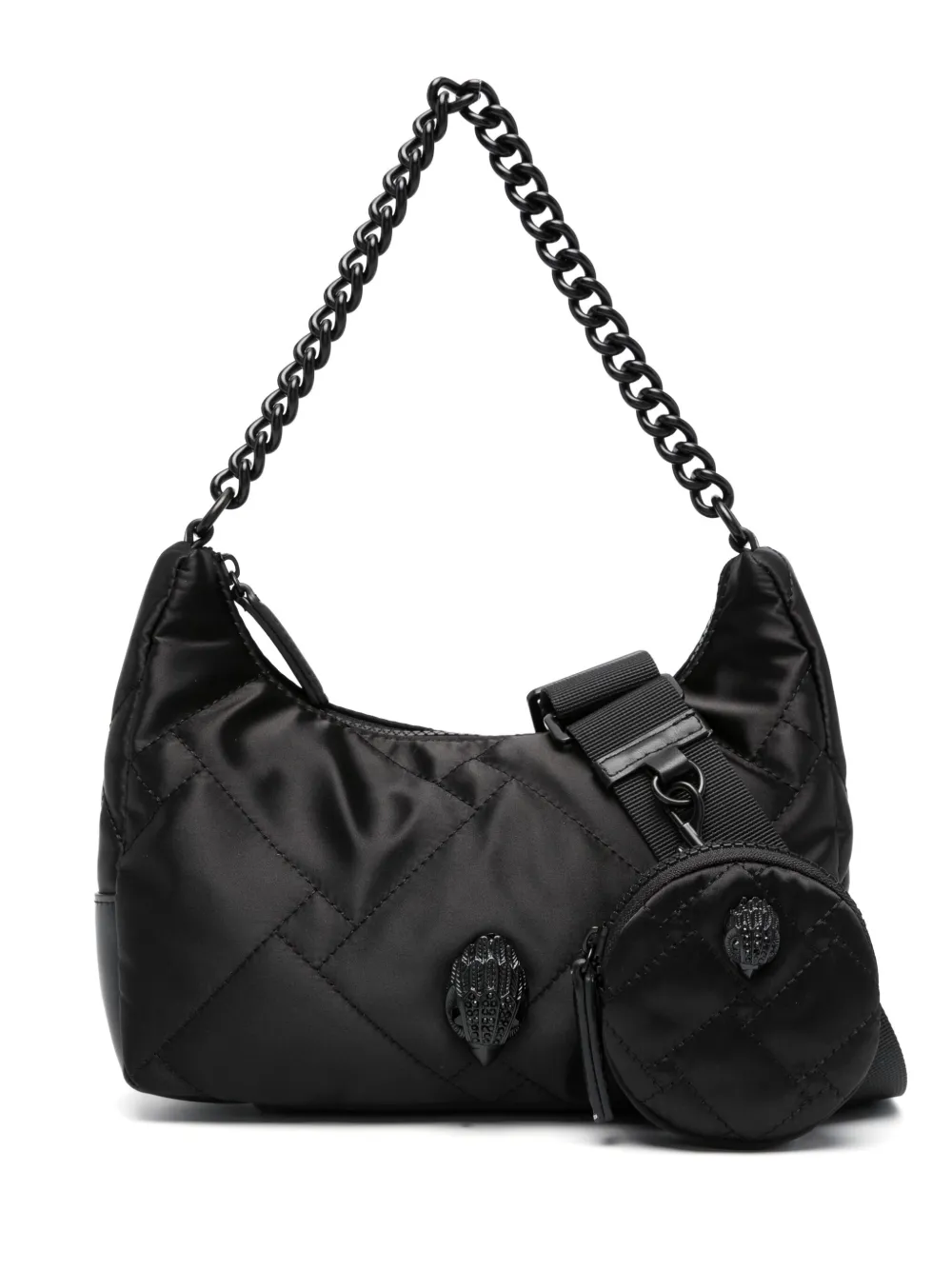 logo-plaque quilted crossbody bag