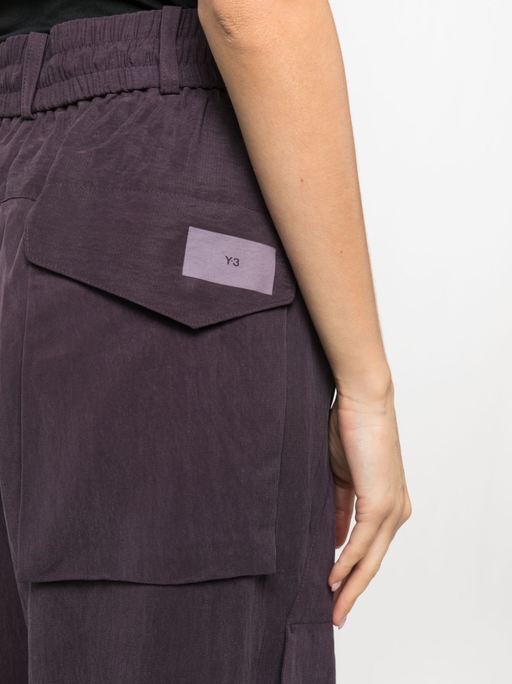 Shop Y-3 High-waisted Cargo Track-pants In Purple