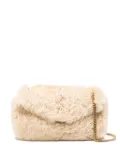 Saint Laurent Calypso shearling shoulder bag - Neutrals