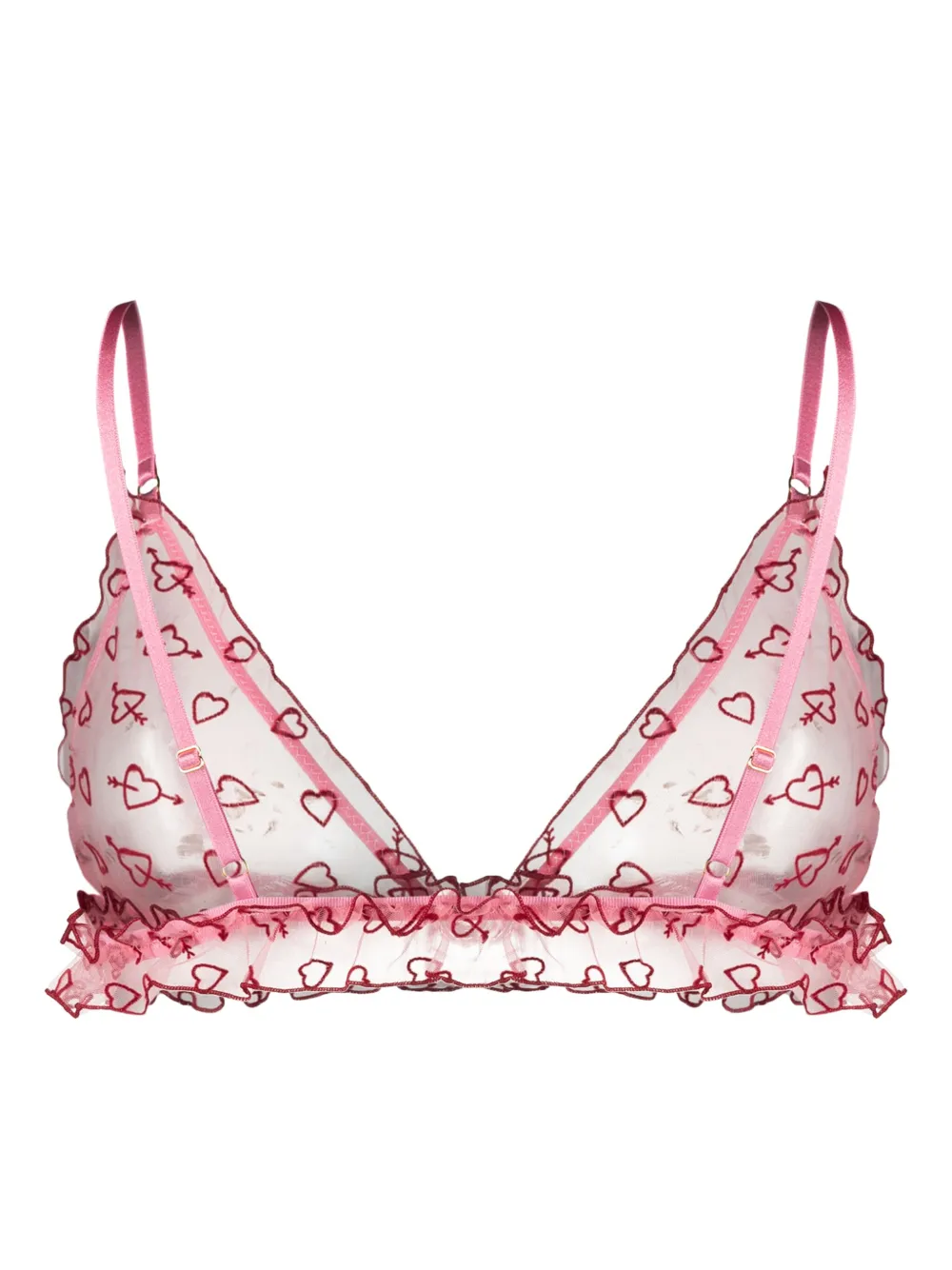 LE PETIT TROU Coeur flocked bra - Roze