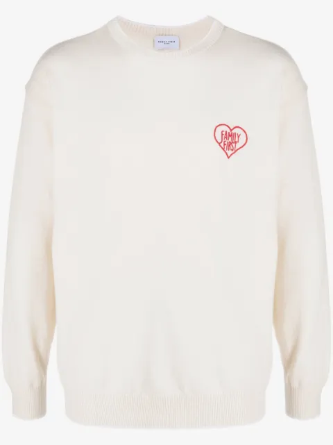 Family First embroidered-logo crew-neck jumper