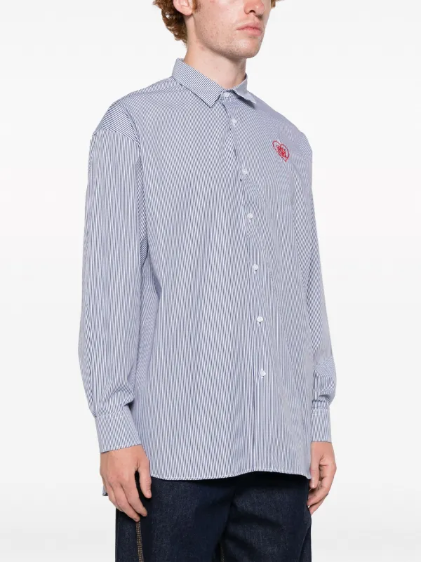 Striped Button Down Mens Shirt Cdg Play Striped Shirt Family First