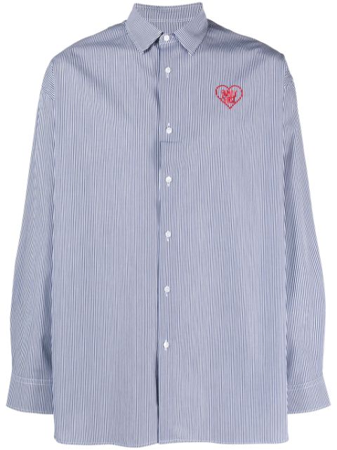 Family First embroidered-logo striped shirt