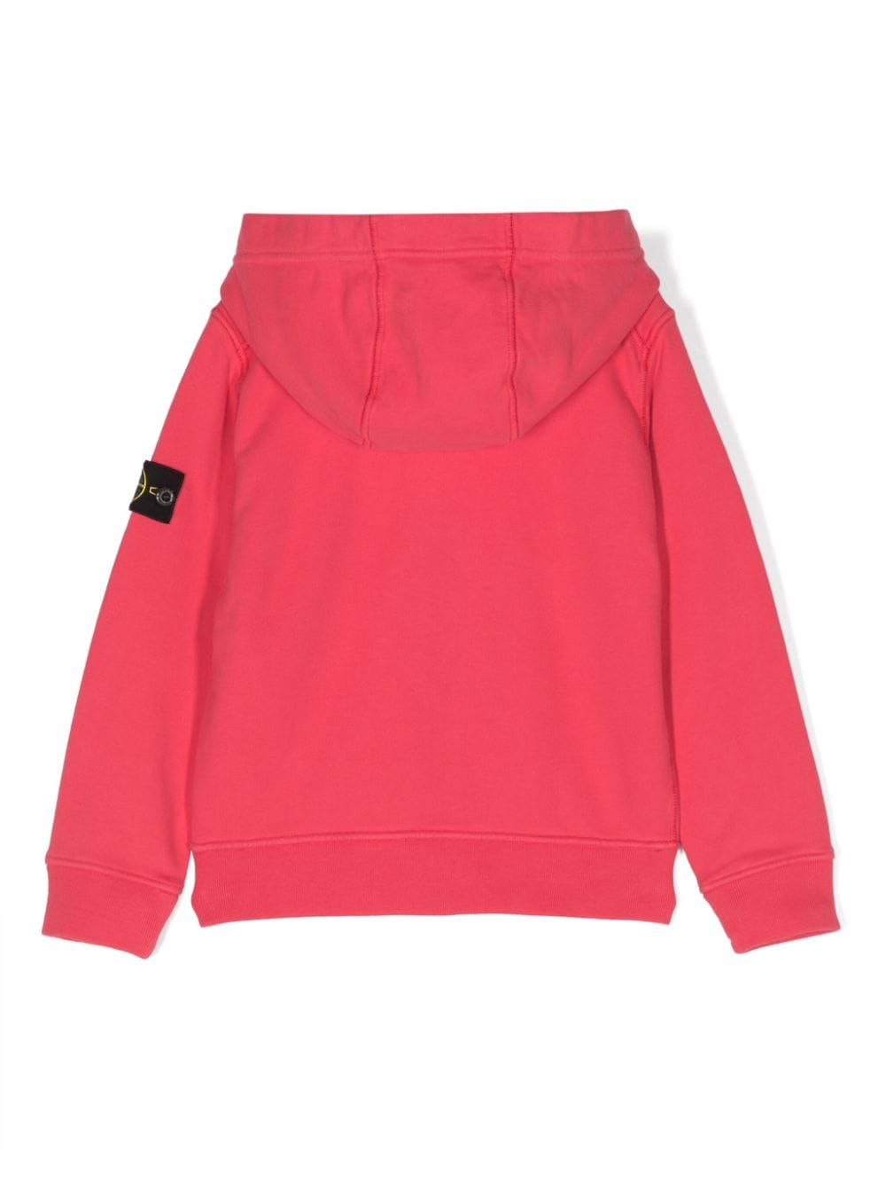 Stone Island Junior Compass-patch cotton hooded sweatshirt - Roze