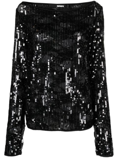 ROTATE BIRGER CHRISTENSEN long-sleeve sequined top Women