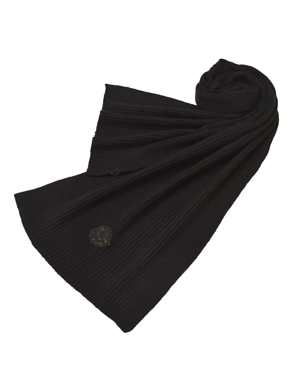 Moncler ribbed logo-plaque scarf - Zwart