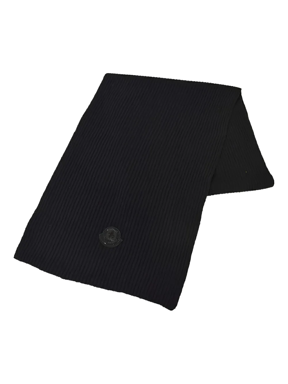 Moncler ribbed logo-plaque scarf | Black | Image 1
