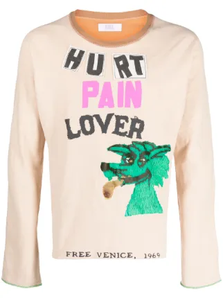 ERL slogan-print long-sleeve T-shirt | Neutrals | FARFETCH AO