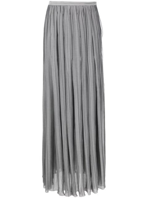 Malo asymmetric organza pleated skirt