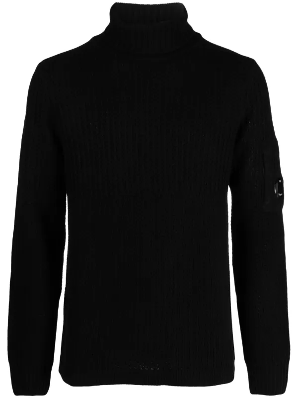 Mens black clearance roll neck jumper