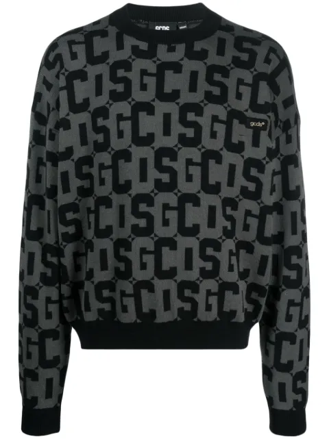 GCDS monogram intarsia-knit jumper