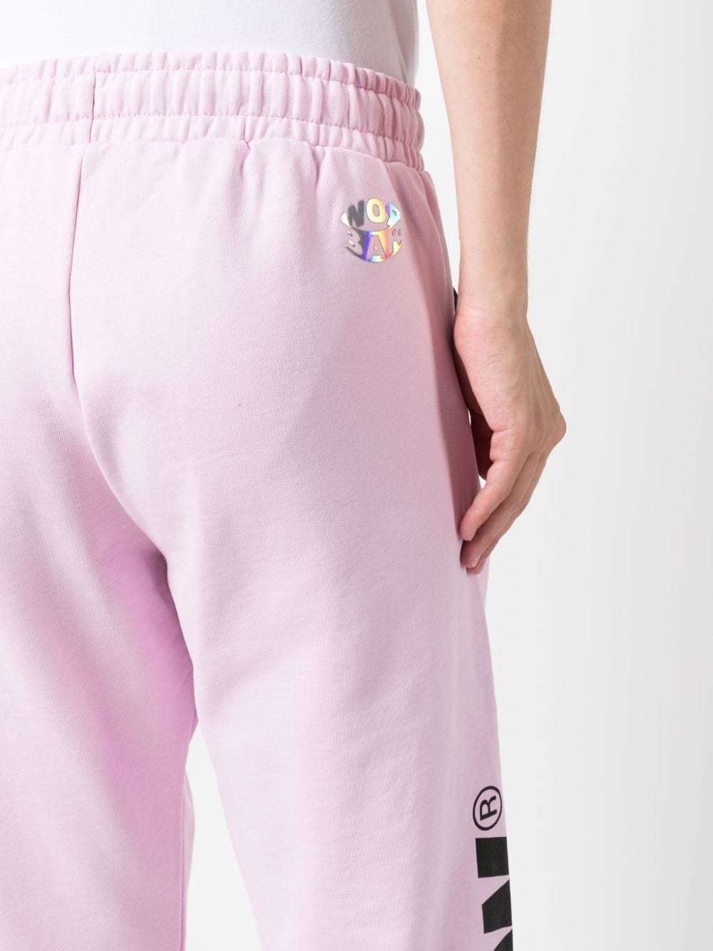 Shop Barrow Logo-print Cotton Track Pants In Pink
