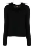 TWINSET ostrich-feather fine-knit jumper - Black
