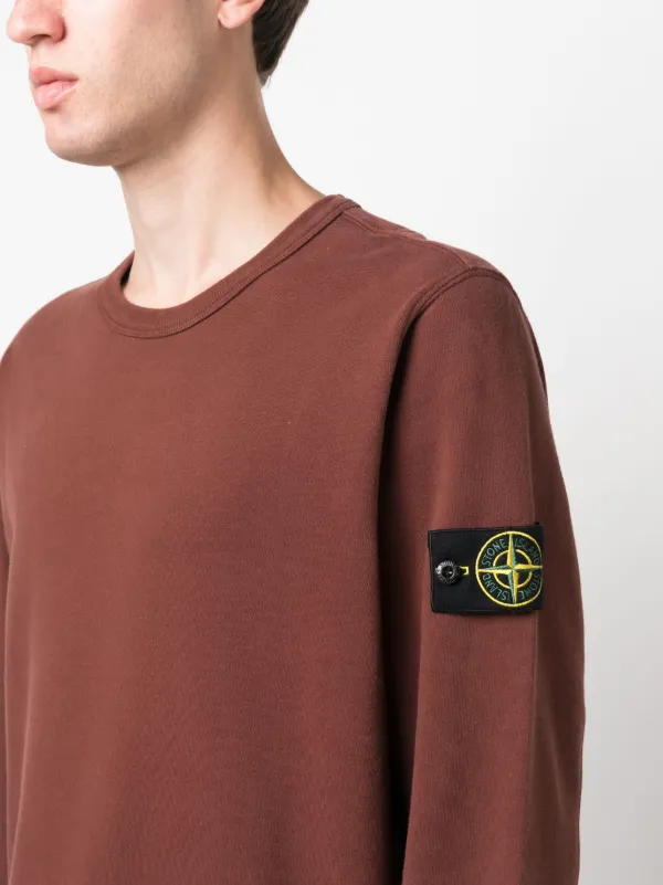 burgundy stone island sweatshirt