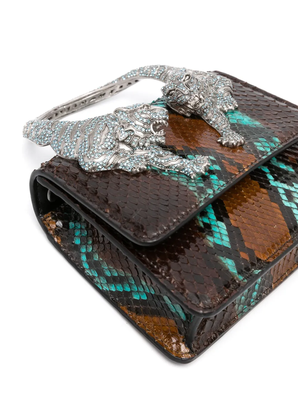 Roberto Cavalli Roar tas verfraaid met kristallen Bruin
