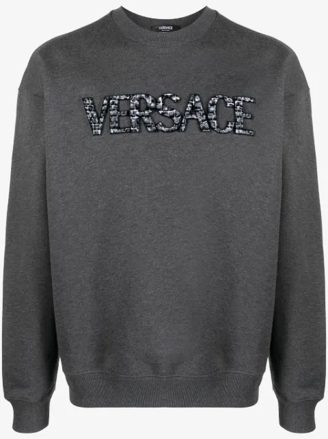 Versace logo-patch cotton sweatshirt