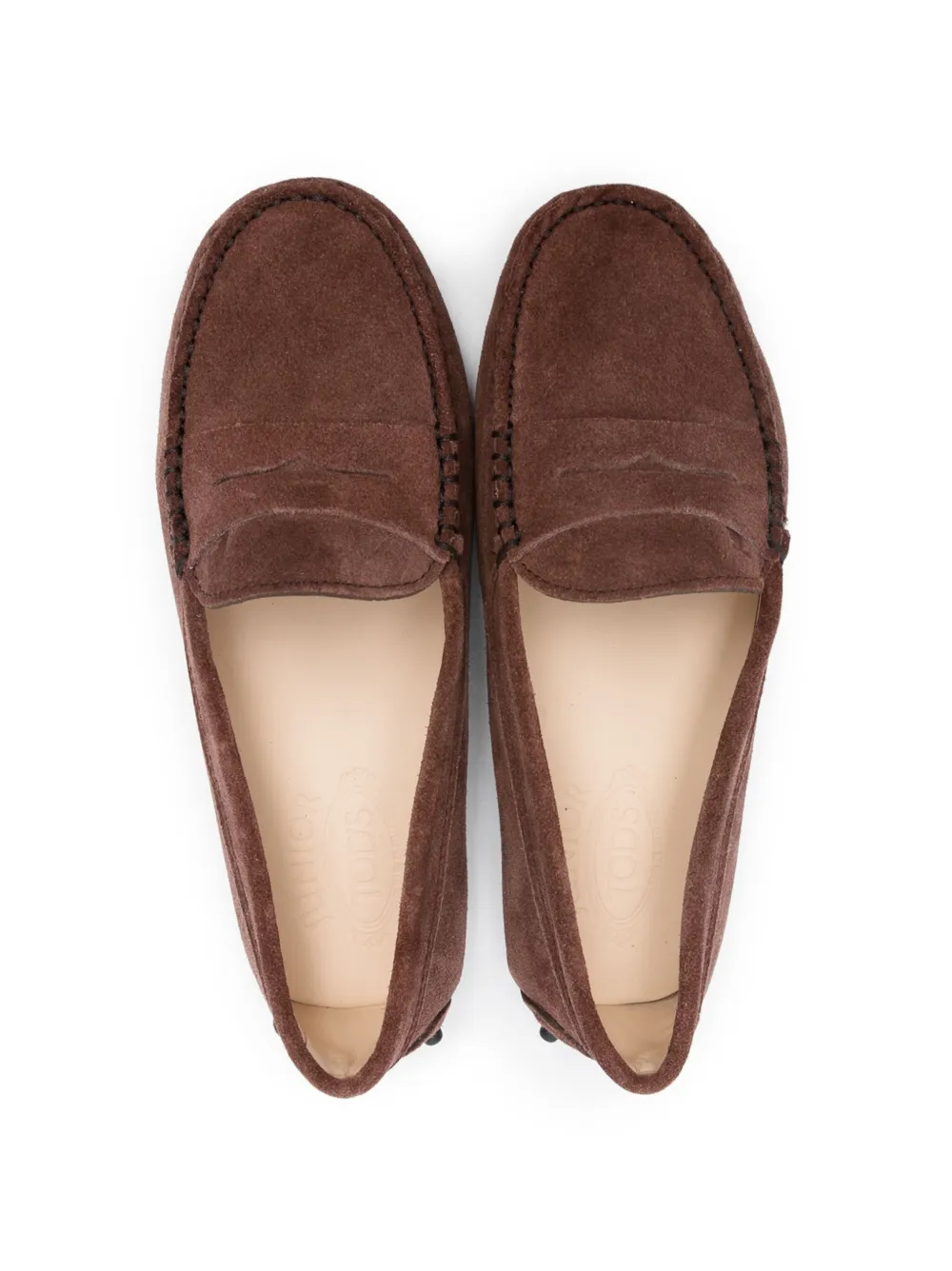  Tod's Kids Logo-debossed Penny Loafers - Brown 