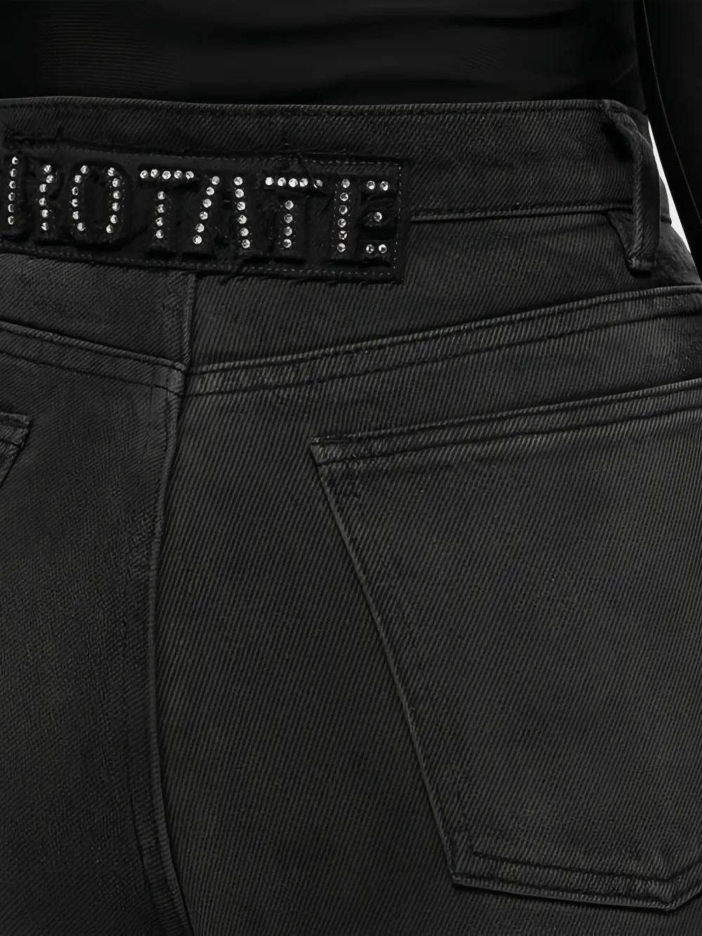 Rotate Birger Christensen Rhinestone-embellished Jeans In Black