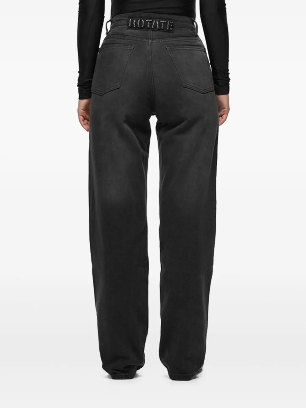 Rotate Birger Christensen Rhinestone-embellished Jeans In Black