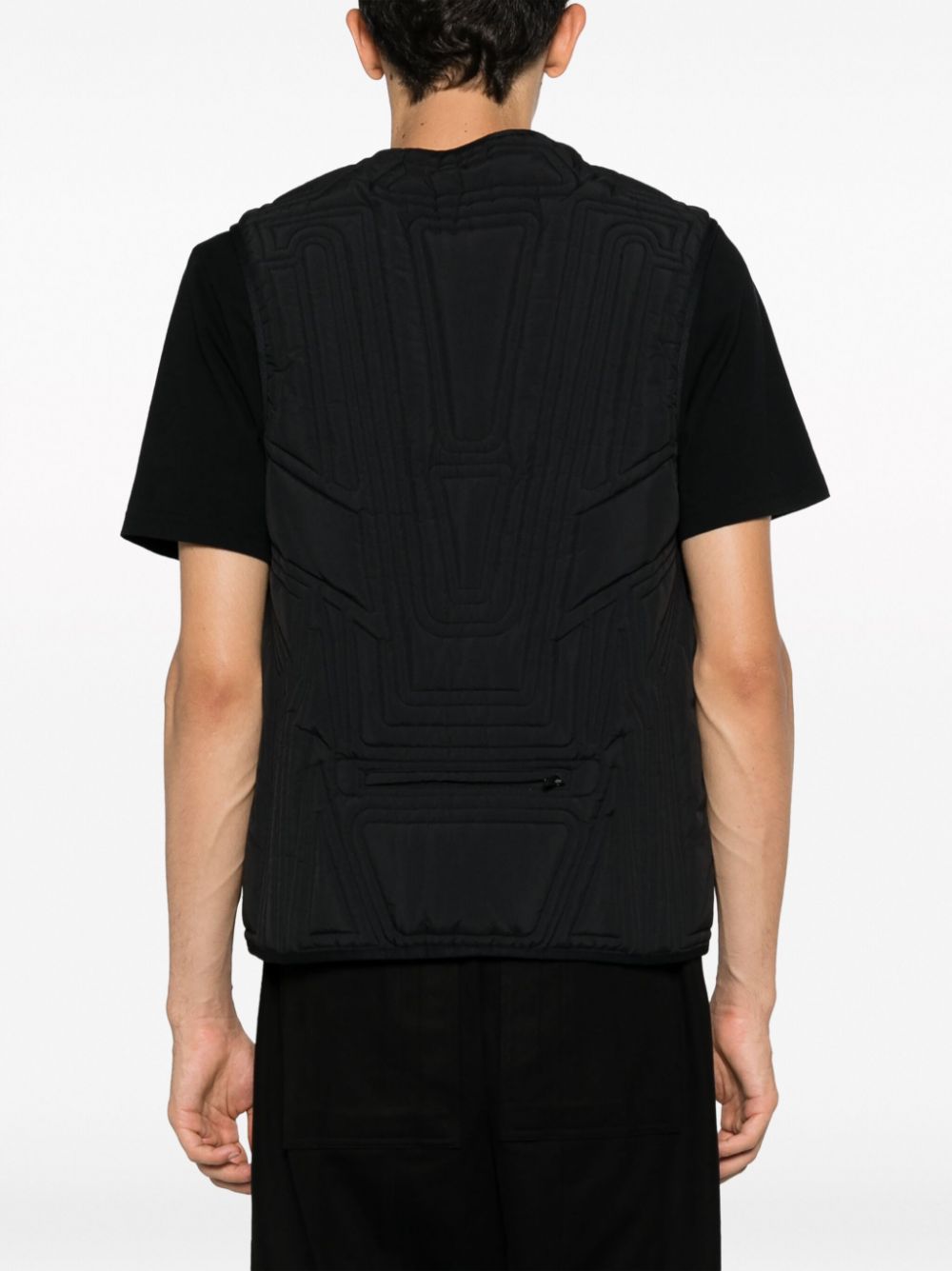 Shop Y-3 X Adidas Quilted Zip-up Vest In Black
