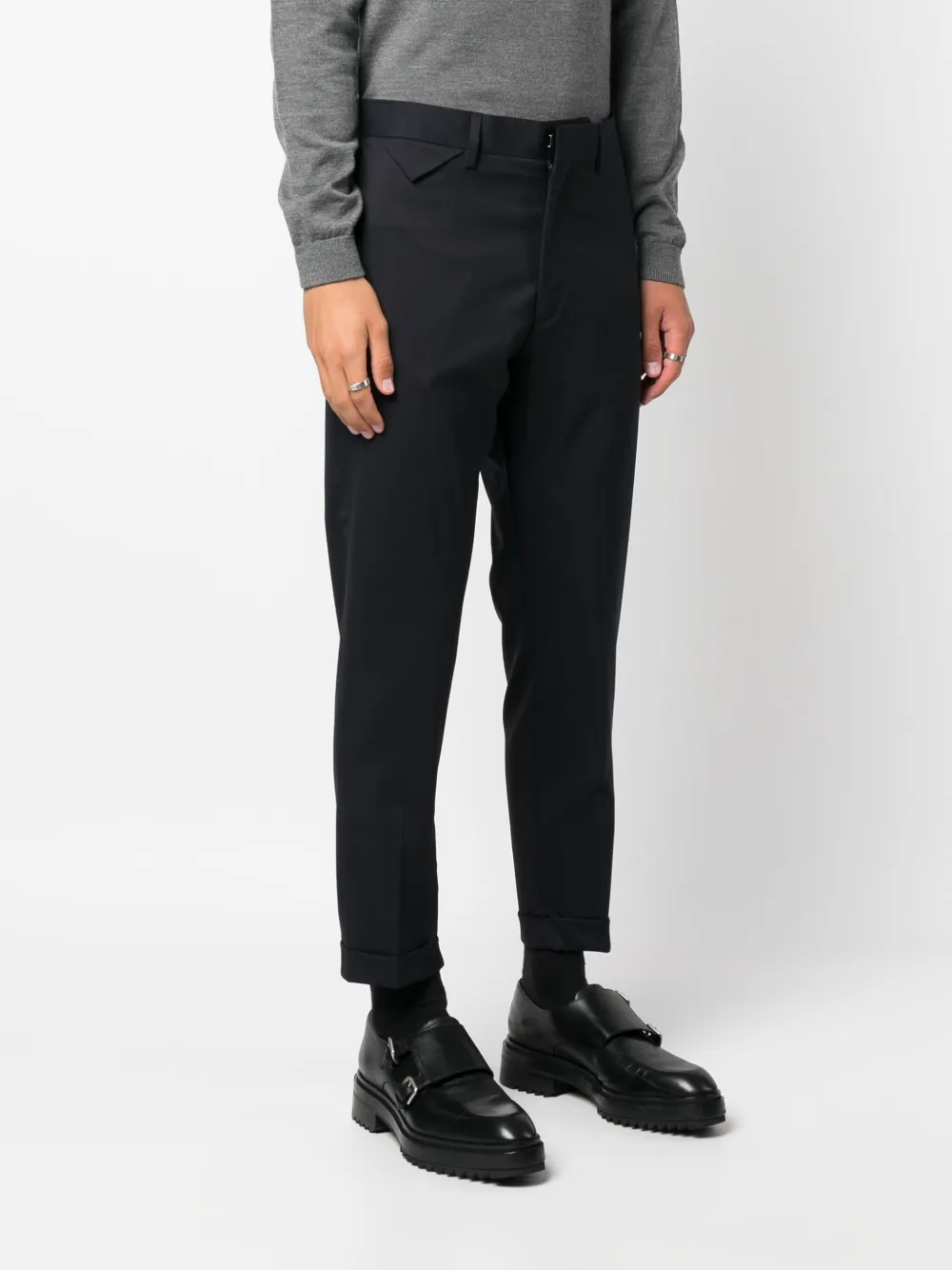 Low Brand Cropped pantalon Blauw