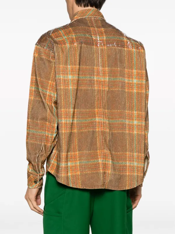 ERL check-print Cotton Shirt | Brown | FARFETCH