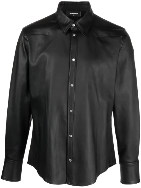 DSQUARED2 long-sleeve leather shirt