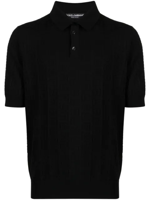 Dolce & Gabbana Seiden-Poloshirt aus Monogramm-Jacquard