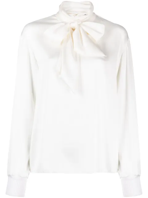 Ralph Lauren Collection pussy-bow satin-finish top