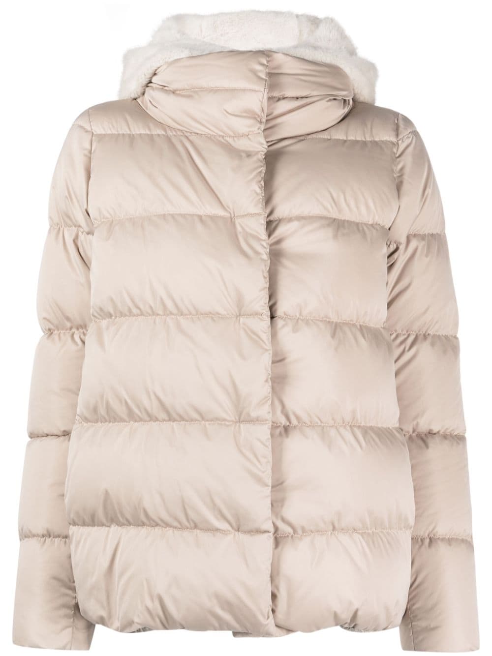 Herno Hooded Padded Jacket In Nude