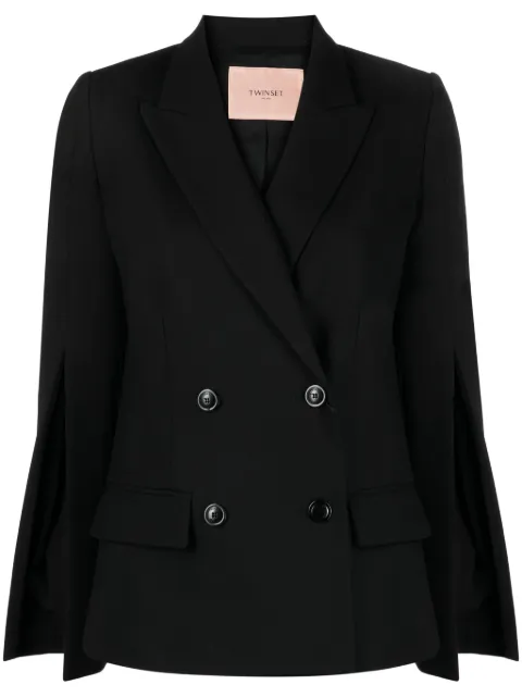 TWINSET side slit double-breasted blazer