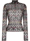 Missoni zigzag woven-design high-neck top - Black