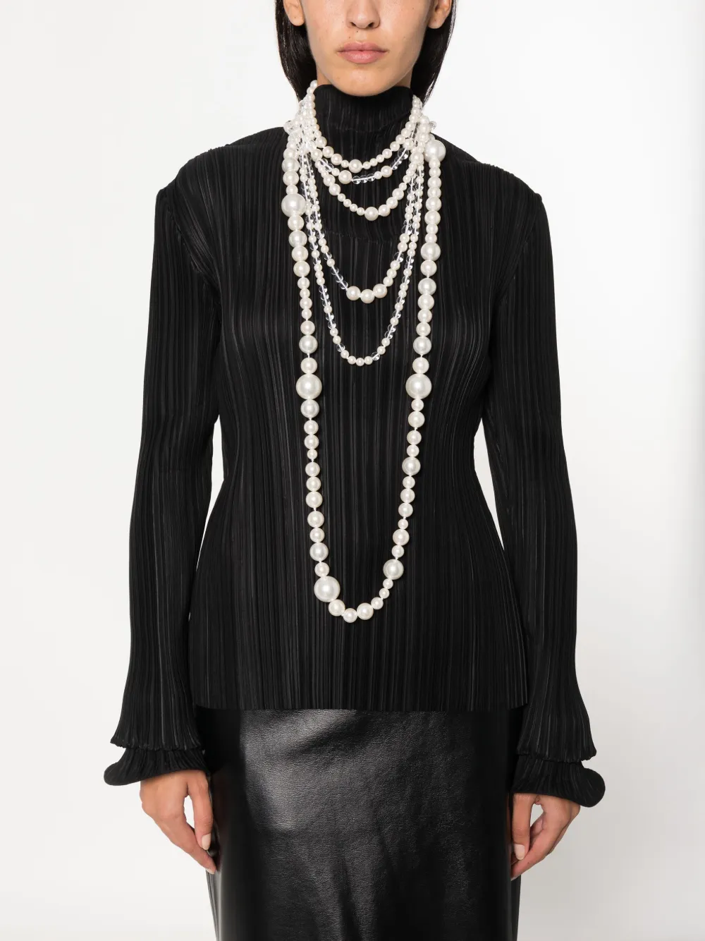 Emporio Armani Parelhalsketting met meerdere strengen - Wit