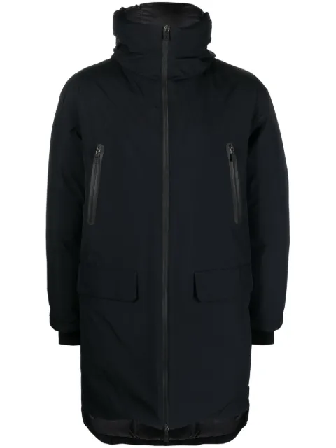Herno logo-print zip-up hooded down coat
