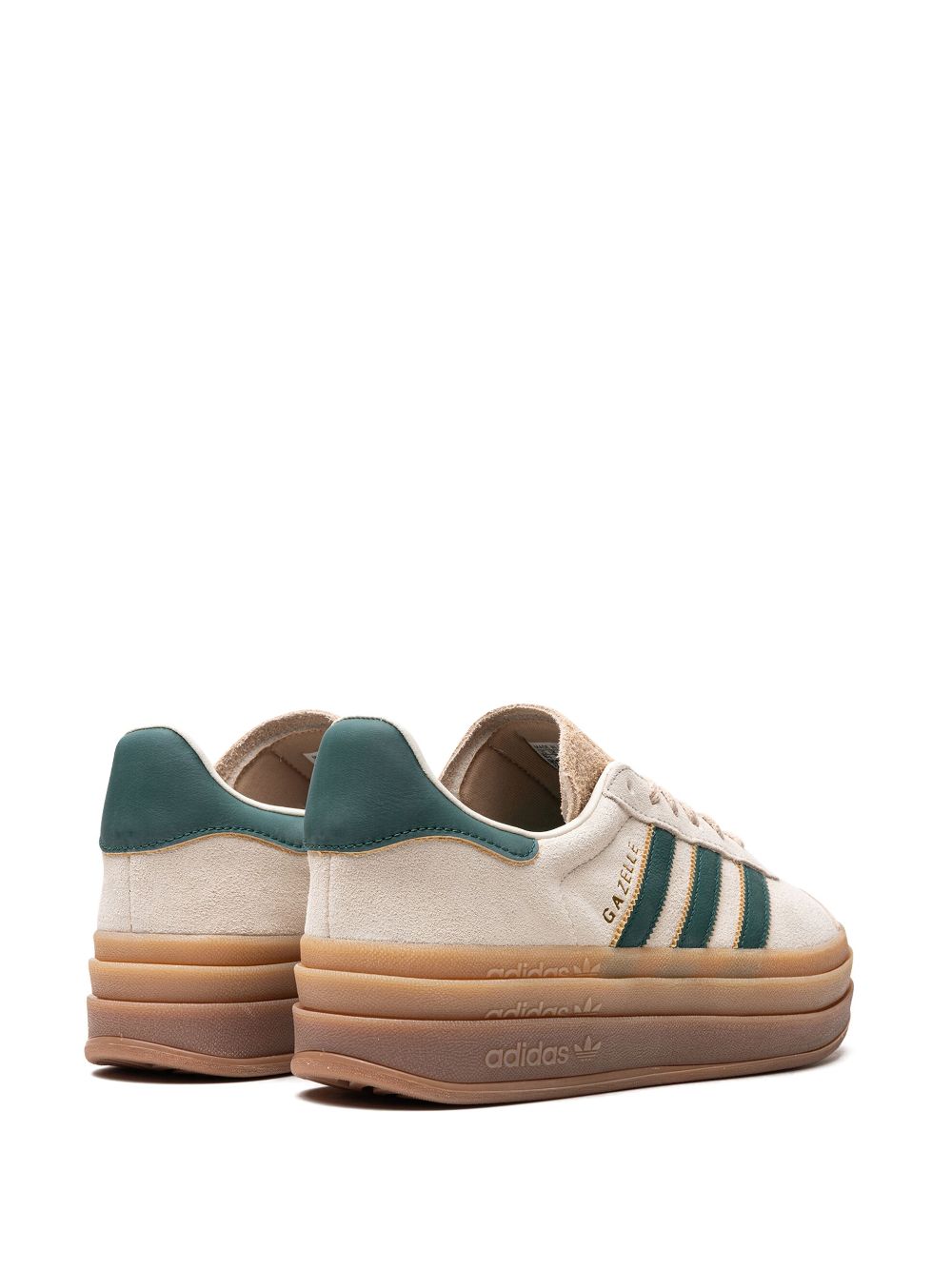 Shop Adidas Originals Gazelle Bold "cream Collegiate/green" Sneakers In Neutrals