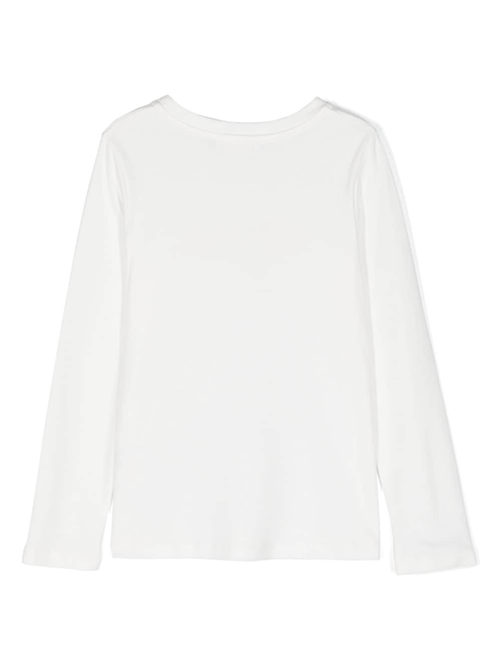 Shop Chloé Logo-embossed Long-sleeved T-shirt In White